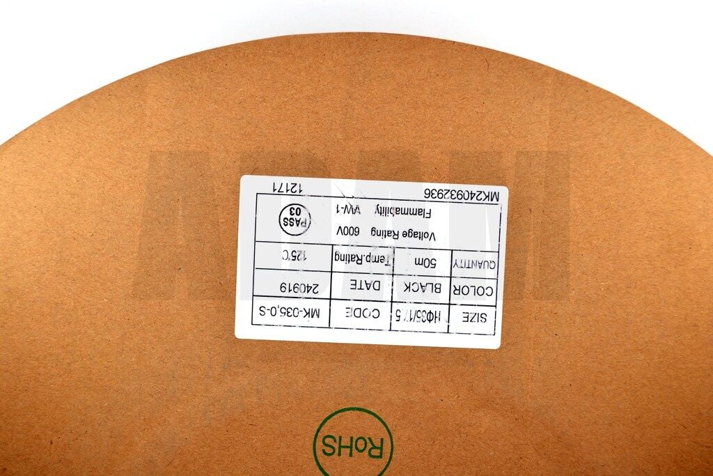 50 Metre 35mm Siyah Isı İle Daralan Makaron Isıyla MT-M35S